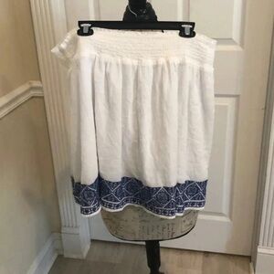 Elegant White and Blue Women's Mini Skirt